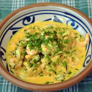 Lax- och räkgryta med curry