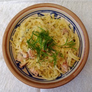 Pasta med kallrökt lax